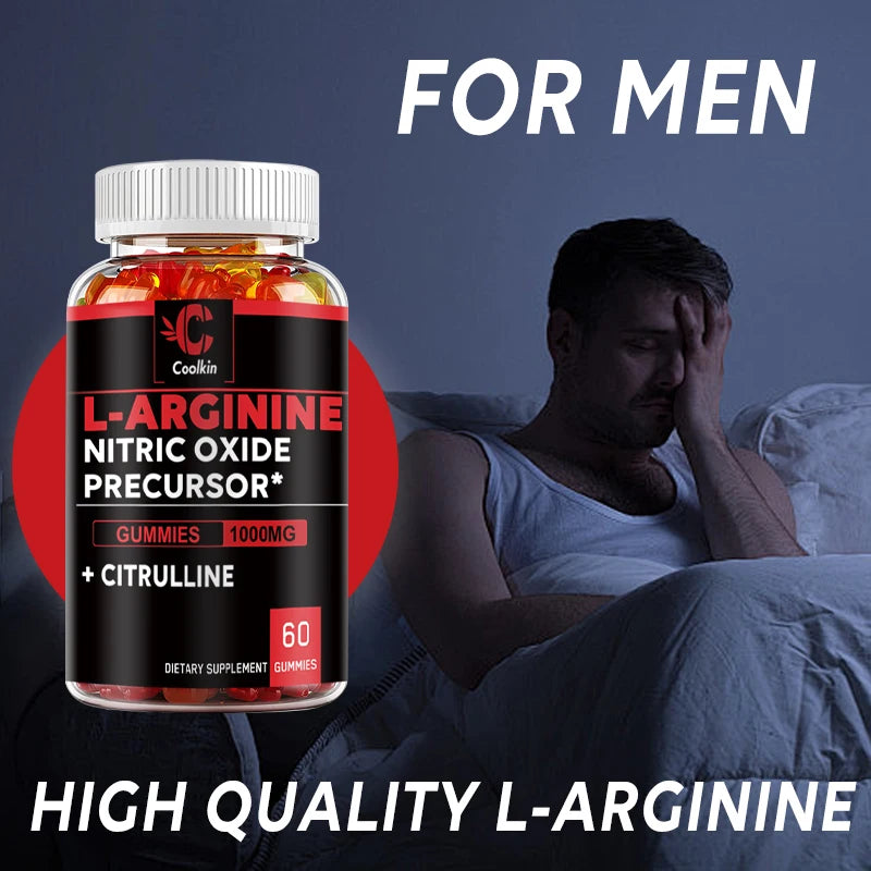 L-Arginine - for Energy, Strength and Endurance Support During Exercise, Build muscle mass - 60 Gummies