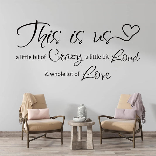 "this Is Us" Text Wall Stickers for Couple Bedroom Decoration Living Room Wall Decals Background Warm Home Decor