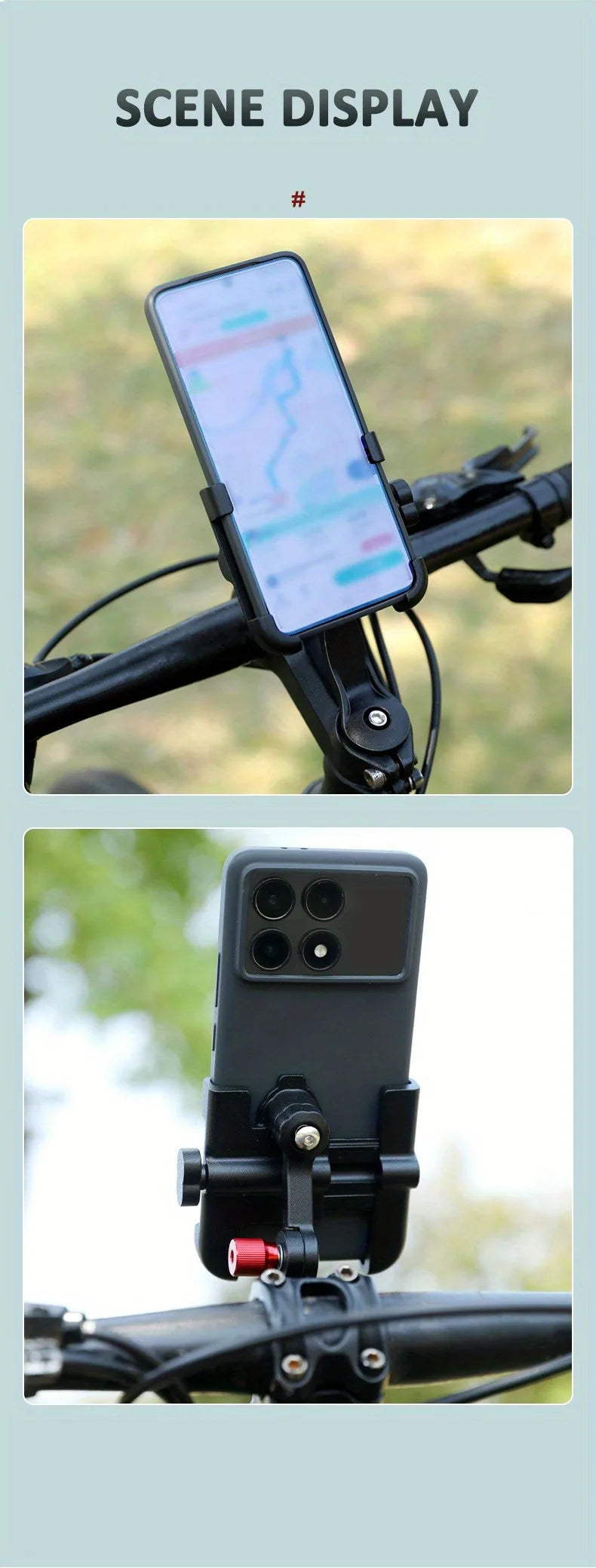 Handlebar Style Bike Phone Holder 360 ° Rotation Bicycle Phone Stand Aluminium Alloy Cycling Phone Rack