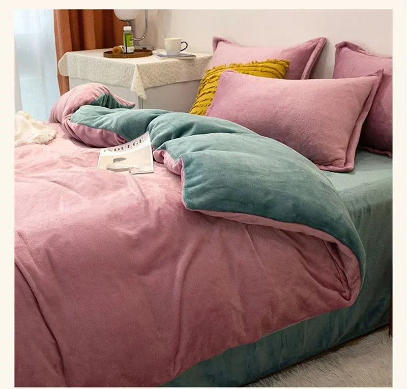 1pcs Duvet Cover Winter Warm Double Twin Queen King Quilt Cover Blanket Flannel Comforter Case Flannel Duvet Covers Bedding