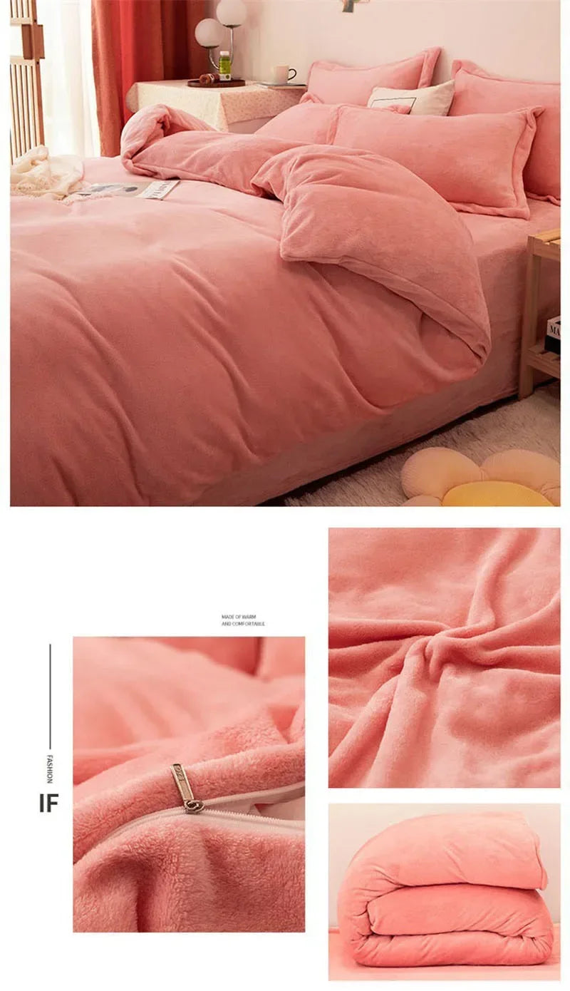 1pcs Duvet Cover Winter Warm Double Twin Queen King Quilt Cover Blanket Flannel Comforter Case Flannel Duvet Covers Bedding