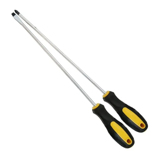 1/2pcs Extended Screwdriver Alloy Steel 12Inch Long Slotted Cross Screwdriver Magnetic Screwdriver With Rubber Handle