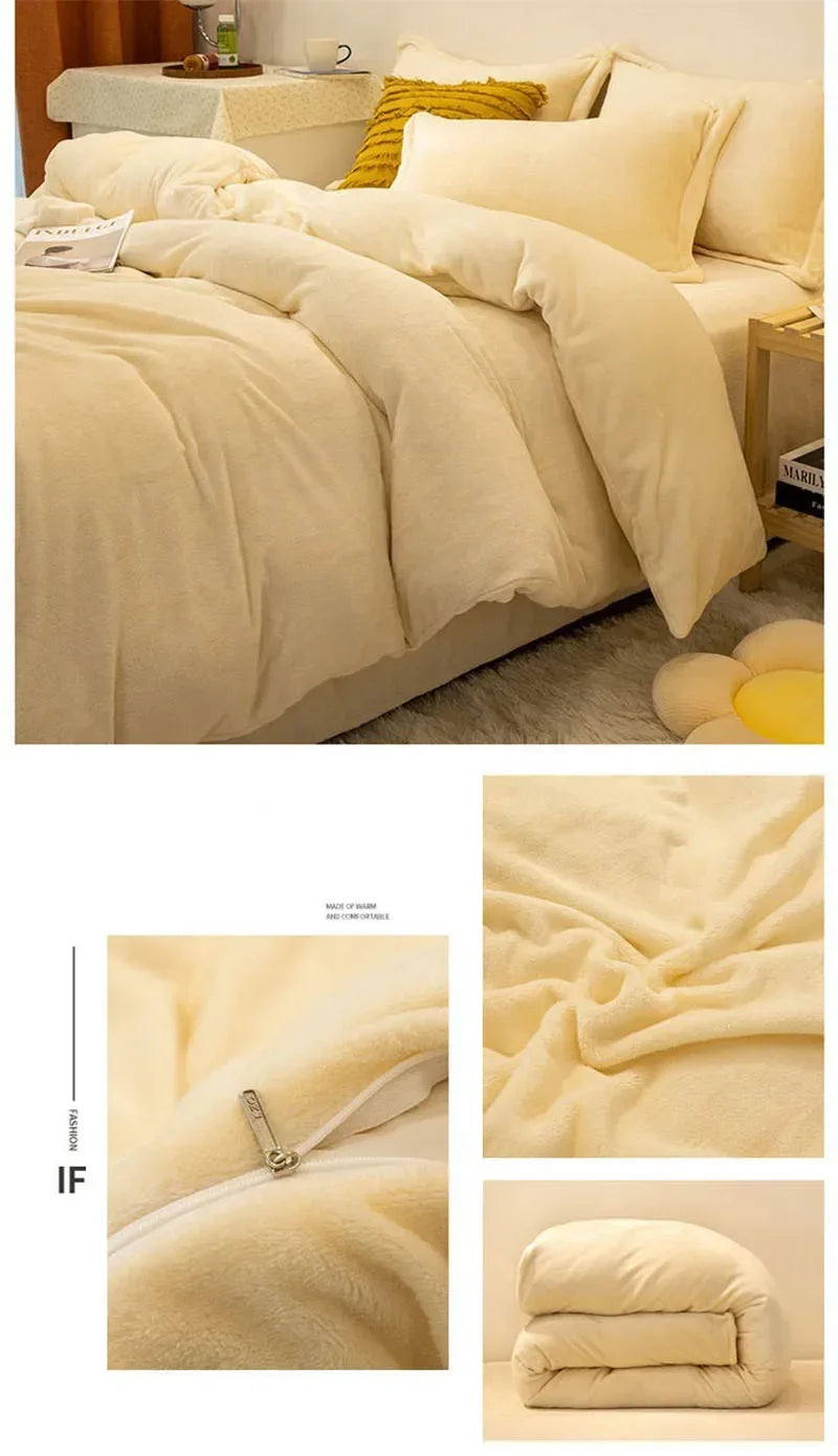 1pcs Duvet Cover Winter Warm Double Twin Queen King Quilt Cover Blanket Flannel Comforter Case Flannel Duvet Covers Bedding