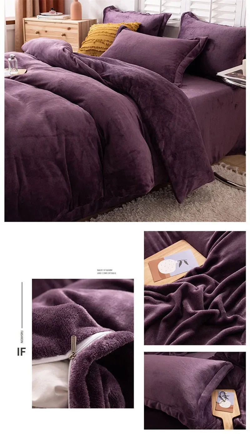 1pcs Duvet Cover Winter Warm Double Twin Queen King Quilt Cover Blanket Flannel Comforter Case Flannel Duvet Covers Bedding