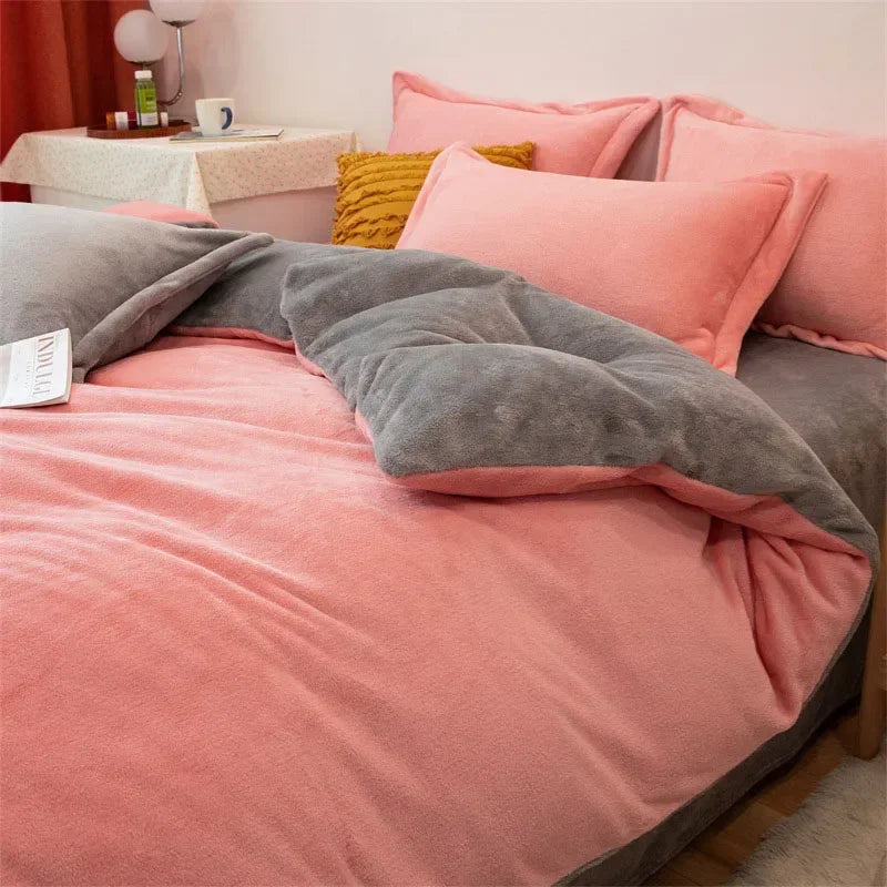 1pcs Duvet Cover Winter Warm Double Twin Queen King Quilt Cover Blanket Flannel Comforter Case Flannel Duvet Covers Bedding