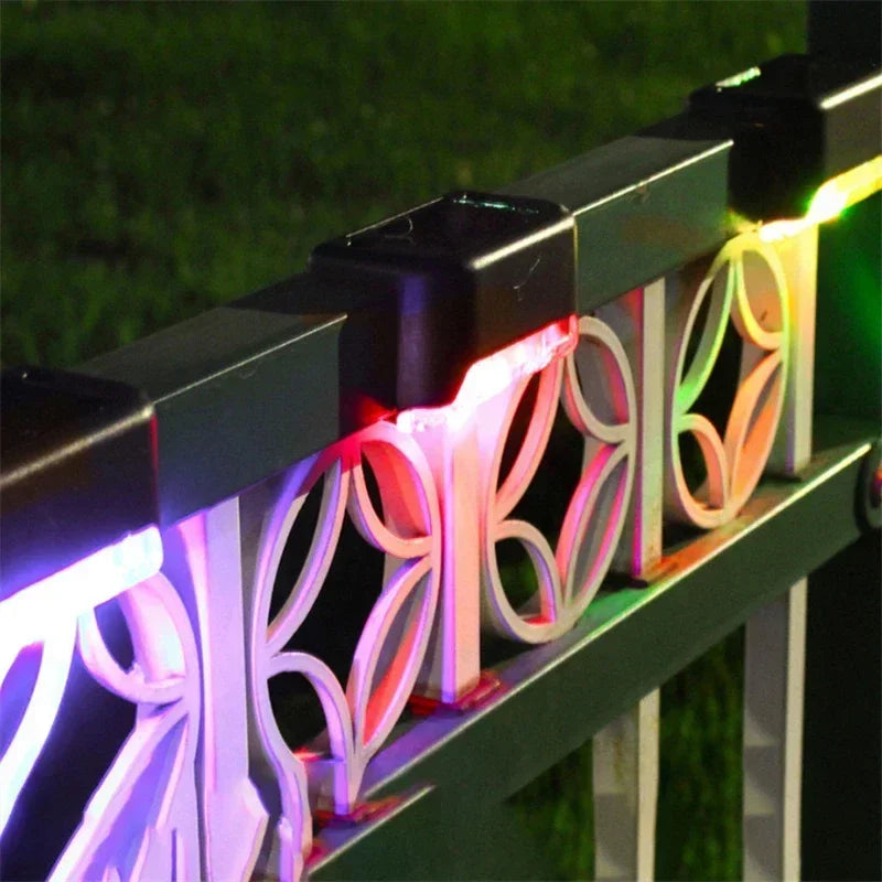 4PCS Solar LED Wall Light for Deck Step Railing Patio Stair Yard Garden Flower Bed Holiday Decoration Solar Deck Light Outdoor