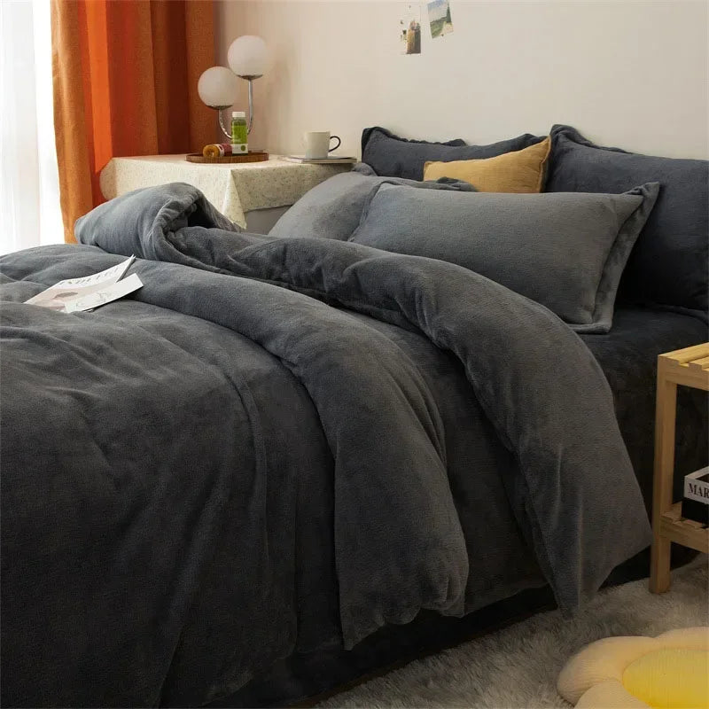 1pcs Duvet Cover Winter Warm Double Twin Queen King Quilt Cover Blanket Flannel Comforter Case Flannel Duvet Covers Bedding