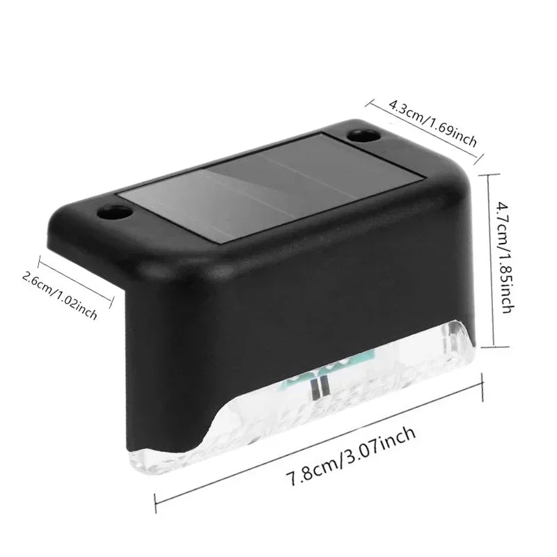 4PCS Solar LED Wall Light for Deck Step Railing Patio Stair Yard Garden Flower Bed Holiday Decoration Solar Deck Light Outdoor