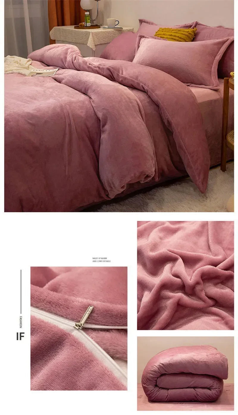 1pcs Duvet Cover Winter Warm Double Twin Queen King Quilt Cover Blanket Flannel Comforter Case Flannel Duvet Covers Bedding