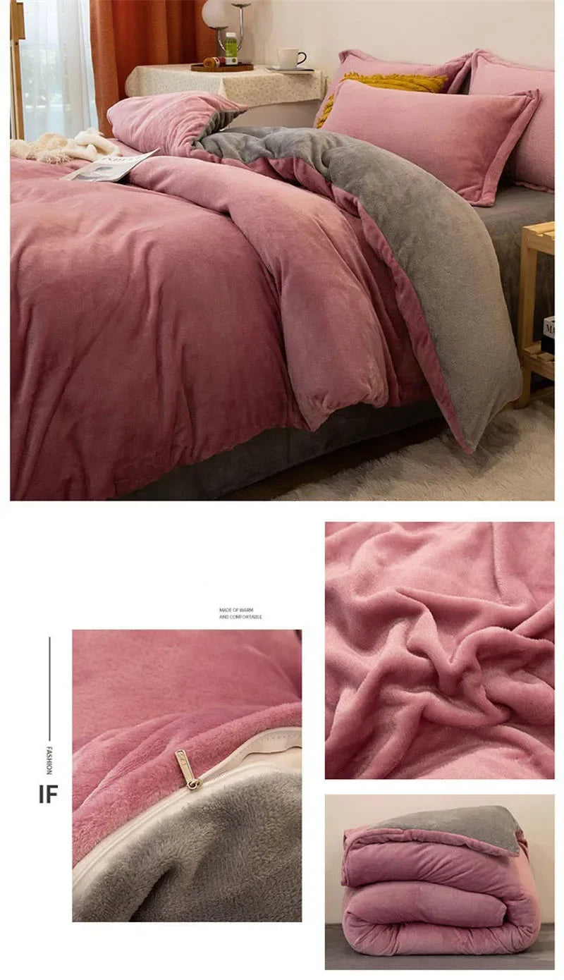 1pcs Duvet Cover Winter Warm Double Twin Queen King Quilt Cover Blanket Flannel Comforter Case Flannel Duvet Covers Bedding
