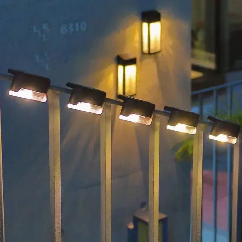 4PCS Solar LED Wall Light for Deck Step Railing Patio Stair Yard Garden Flower Bed Holiday Decoration Solar Deck Light Outdoor