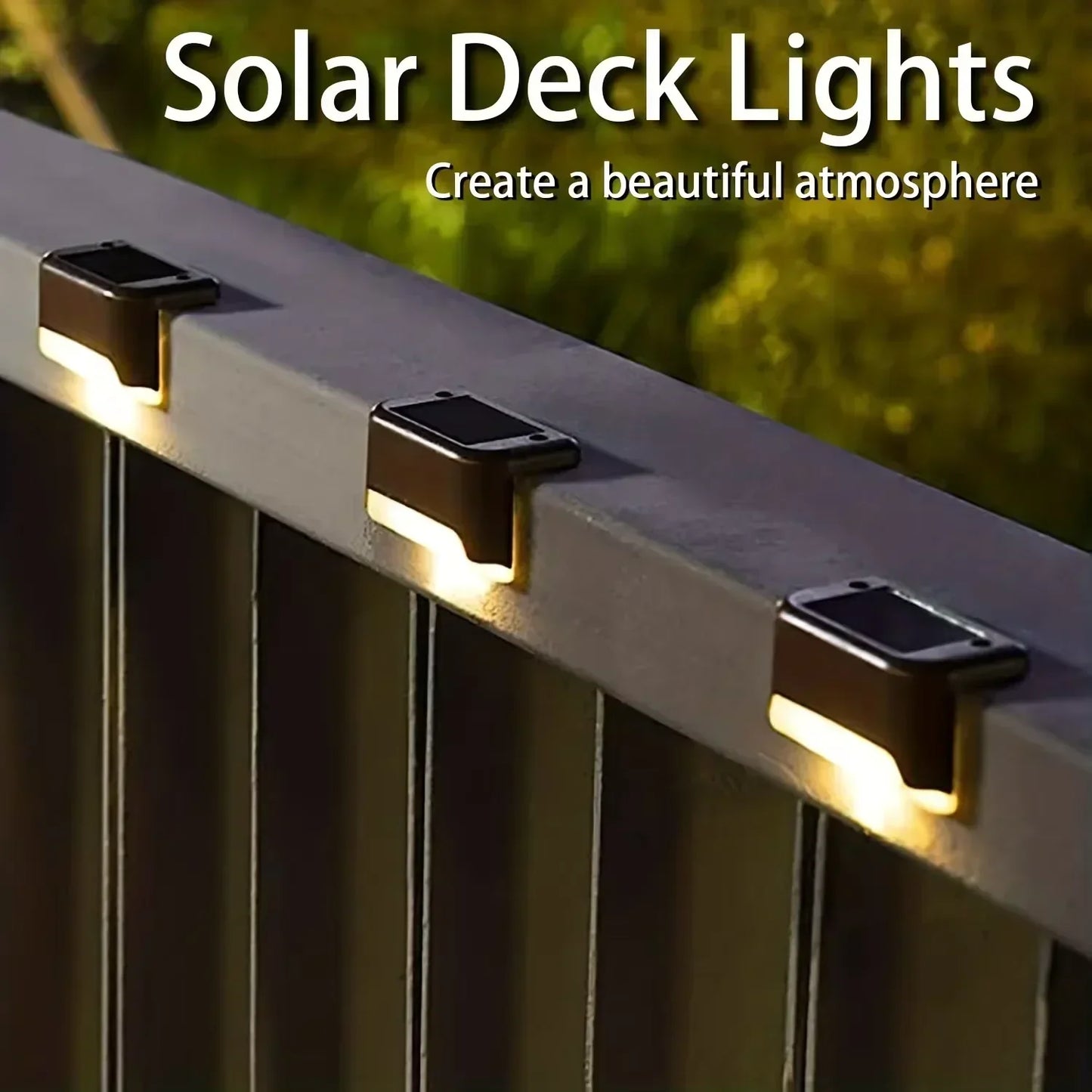 4PCS Solar LED Wall Light for Deck Step Railing Patio Stair Yard Garden Flower Bed Holiday Decoration Solar Deck Light Outdoor