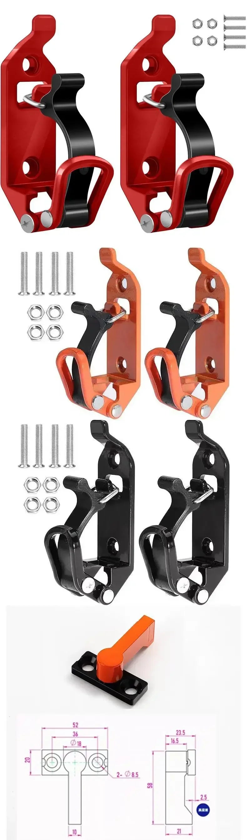 2-4PCS Tool Fixing Bracket Wall Mounting Bracket Shovel Ax Quick Release Clamp Shovel Bracket Car RV Boat Home Accessories