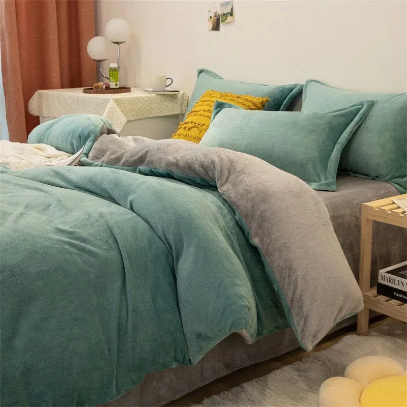1pcs Duvet Cover Winter Warm Double Twin Queen King Quilt Cover Blanket Flannel Comforter Case Flannel Duvet Covers Bedding