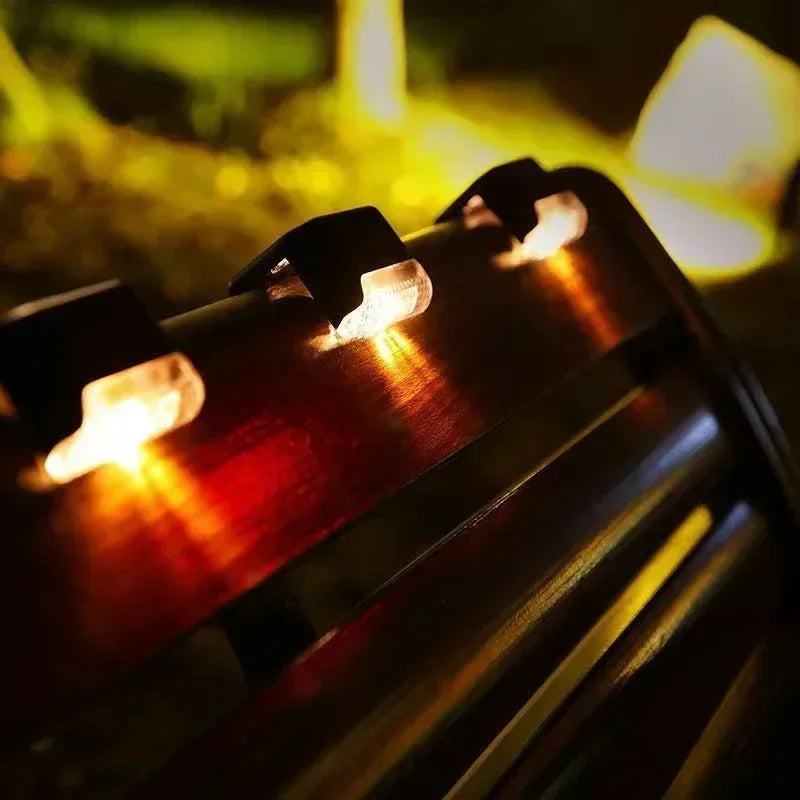 4PCS Solar LED Wall Light for Deck Step Railing Patio Stair Yard Garden Flower Bed Holiday Decoration Solar Deck Light Outdoor