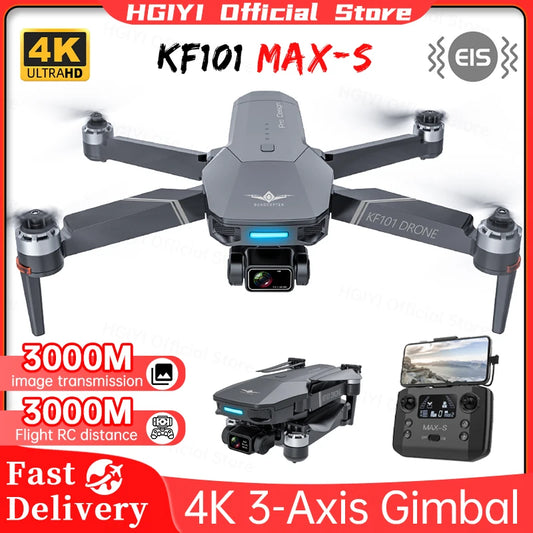 Teeggi KF101 Max-S Drone 4K Professional 5G WIFI Dron EIS Camera Anti-Shake 3-Axis Gimbal Brushless Motor RC Foldable Quadcopter