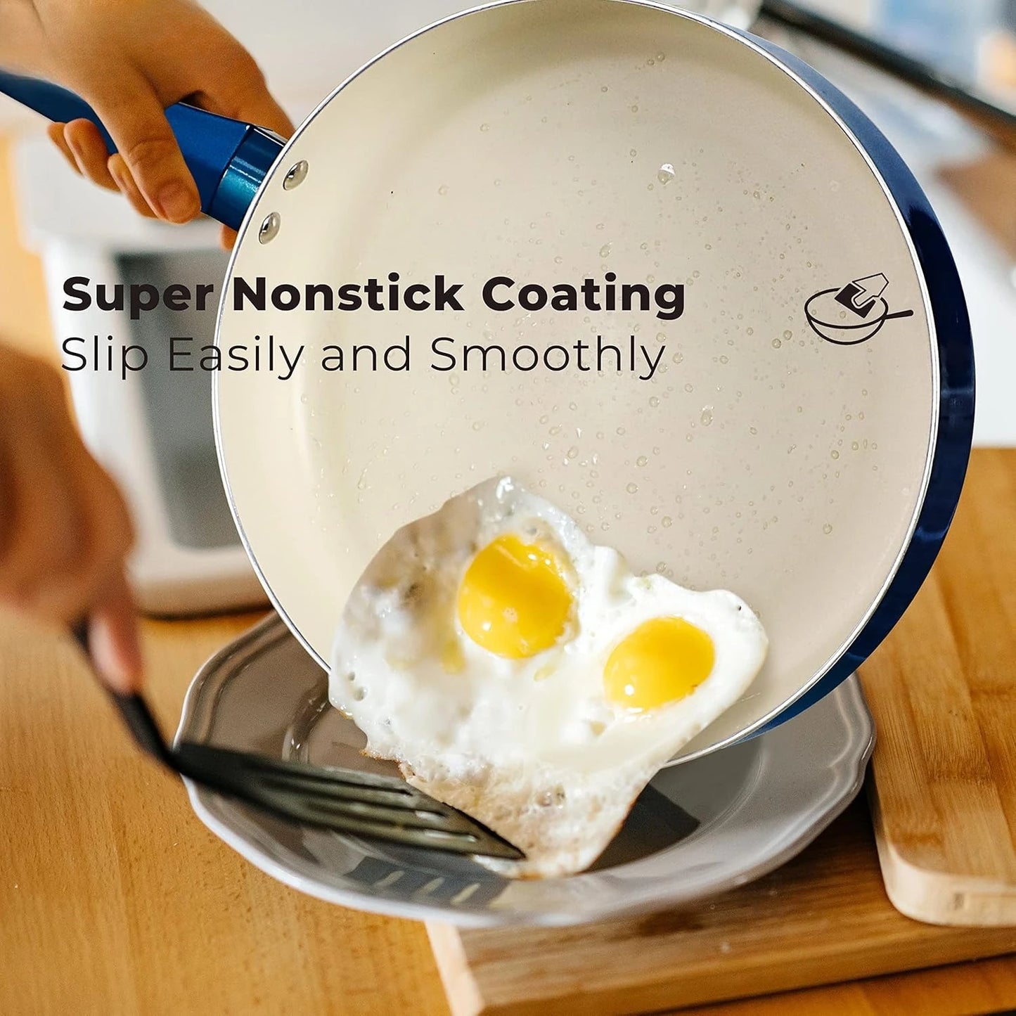 10 Pcs Pots and Pans Sets, Nonstick Cookware Set, Chemical-Free Kitchen Cooking, Stone-Derived Coating, Saucepan, Stock Pot.