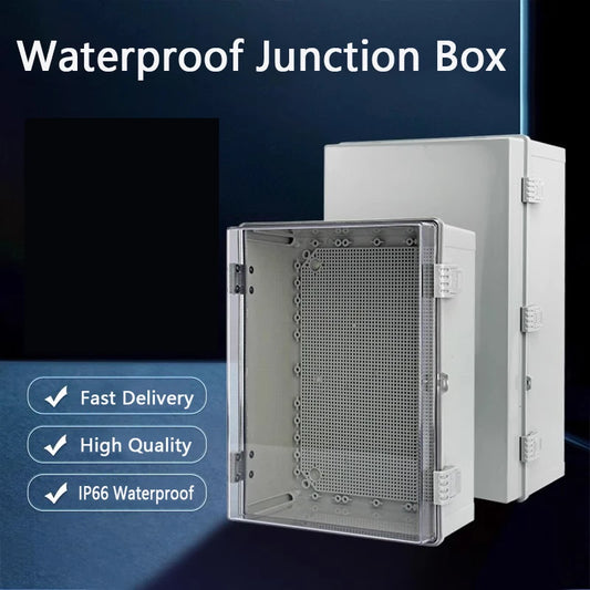 IP66 Waterproof Gray/Transparent Cover Enclosure Power Junction Box with Buckle ABS Plastic Outdoor Waterproof Electrical Box