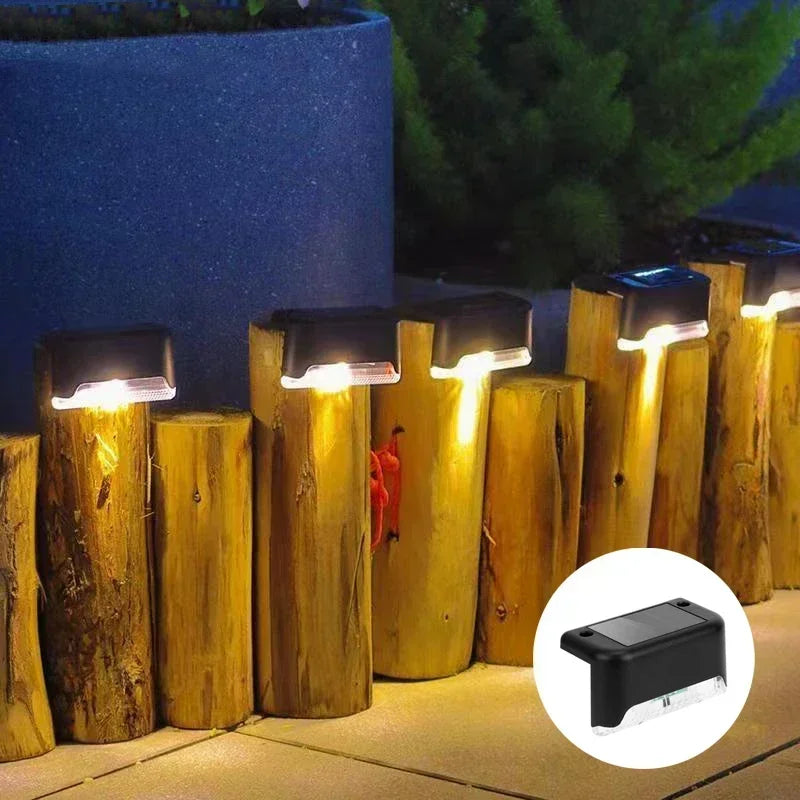 4PCS Solar LED Wall Light for Deck Step Railing Patio Stair Yard Garden Flower Bed Holiday Decoration Solar Deck Light Outdoor