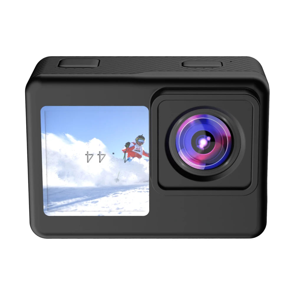 4K UHD Action Camera 1080P 30FPS 2.0 Inch IPS Screen Bicycle Video Recording Camera Anti-Shake Video Camera Dual Screen Display