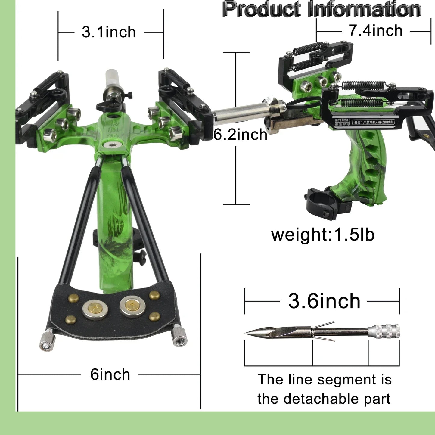 4-Color Fish Shooting Laser Fishing Metal Slingshot Outdoor Hunting Dart Shooting Slingshot Rubber Band Reel Gloves Package