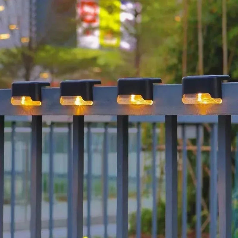 4PCS Solar LED Wall Light for Deck Step Railing Patio Stair Yard Garden Flower Bed Holiday Decoration Solar Deck Light Outdoor