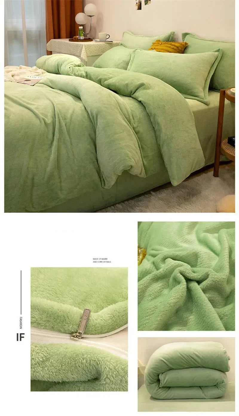 1pcs Duvet Cover Winter Warm Double Twin Queen King Quilt Cover Blanket Flannel Comforter Case Flannel Duvet Covers Bedding