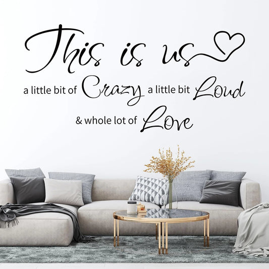 "this Is Us" Text Wall Stickers for Couple Bedroom Decoration Living Room Wall Decals Background Warm Home Decor