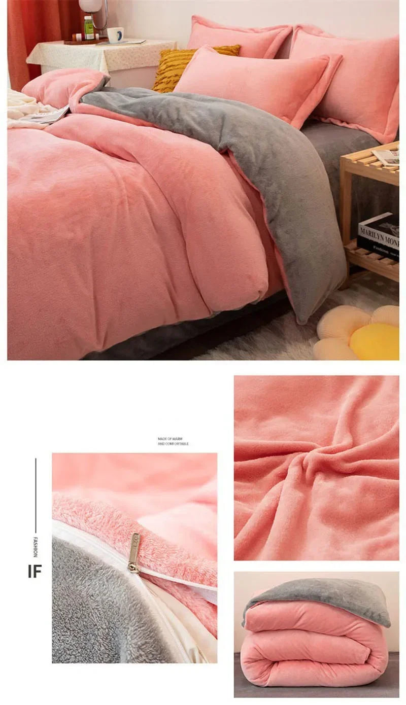 1pcs Duvet Cover Winter Warm Double Twin Queen King Quilt Cover Blanket Flannel Comforter Case Flannel Duvet Covers Bedding