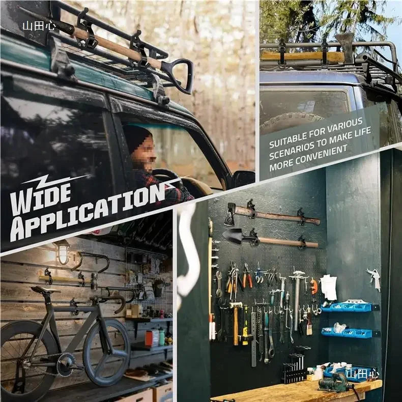 2-4PCS Tool Fixing Bracket Wall Mounting Bracket Shovel Ax Quick Release Clamp Shovel Bracket Car RV Boat Home Accessories