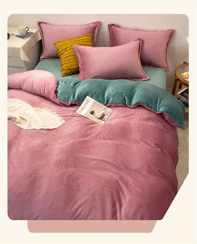 1pcs Duvet Cover Winter Warm Double Twin Queen King Quilt Cover Blanket Flannel Comforter Case Flannel Duvet Covers Bedding