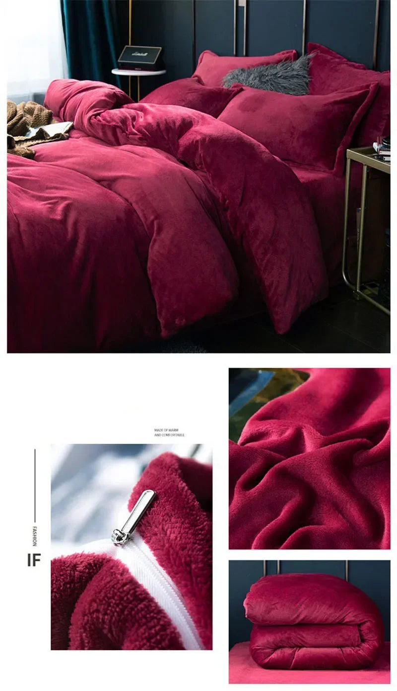 1pcs Duvet Cover Winter Warm Double Twin Queen King Quilt Cover Blanket Flannel Comforter Case Flannel Duvet Covers Bedding