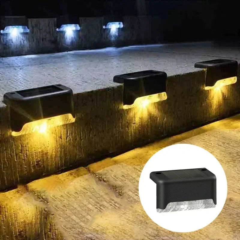 4PCS Solar LED Wall Light for Deck Step Railing Patio Stair Yard Garden Flower Bed Holiday Decoration Solar Deck Light Outdoor