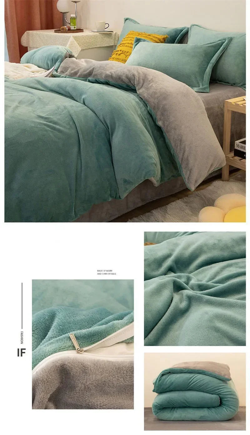 1pcs Duvet Cover Winter Warm Double Twin Queen King Quilt Cover Blanket Flannel Comforter Case Flannel Duvet Covers Bedding