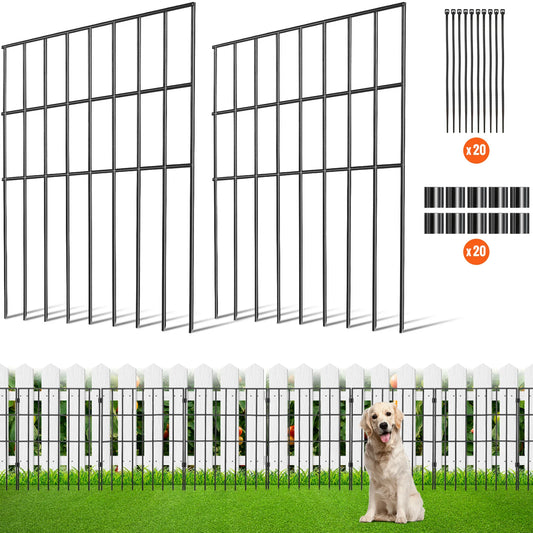 SucceBuy Garden Fence No Dig Fence Animal Barrier Fence Underground Decorative Garden Fencing with 1.5 in Spike Spacing for Yard