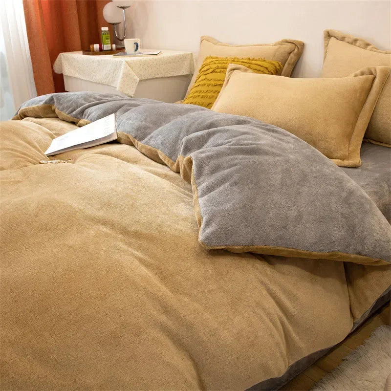 1pcs Duvet Cover Winter Warm Double Twin Queen King Quilt Cover Blanket Flannel Comforter Case Flannel Duvet Covers Bedding