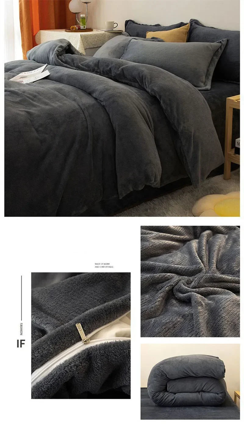 1pcs Duvet Cover Winter Warm Double Twin Queen King Quilt Cover Blanket Flannel Comforter Case Flannel Duvet Covers Bedding