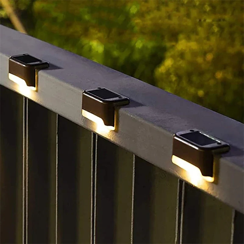 4PCS Solar LED Wall Light for Deck Step Railing Patio Stair Yard Garden Flower Bed Holiday Decoration Solar Deck Light Outdoor