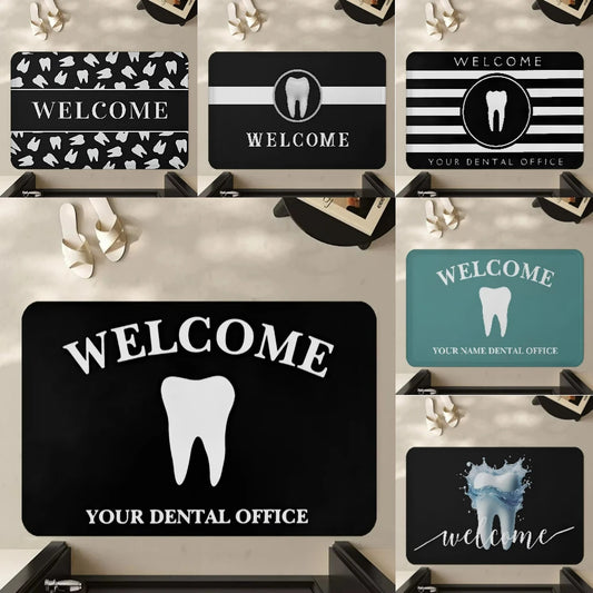 Dental Dentist Protects Teeth Welcome Rug Doormat Print Floor Mat Living Room and Bedroom Hallway Entry Foot Mat Fun Decor