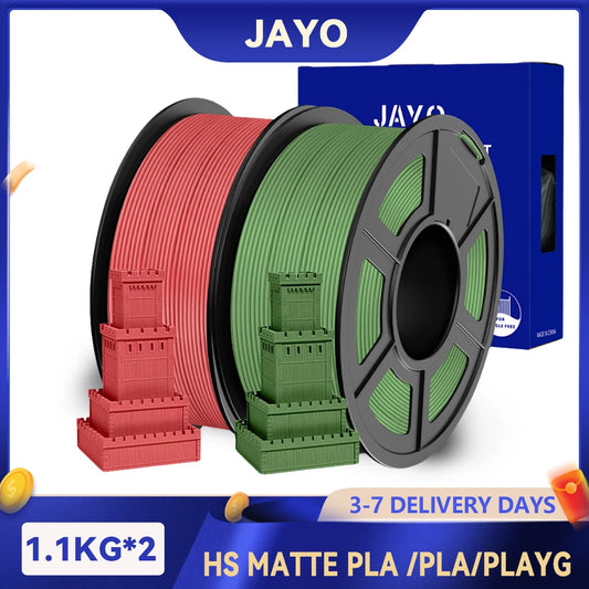 JAYO 2 Rolls 3D High Speed Matte PLA / PLA Matte / PLA Printer Filament 1.75mm 3D Printer Filament  Neatly Wound PLA for 3D